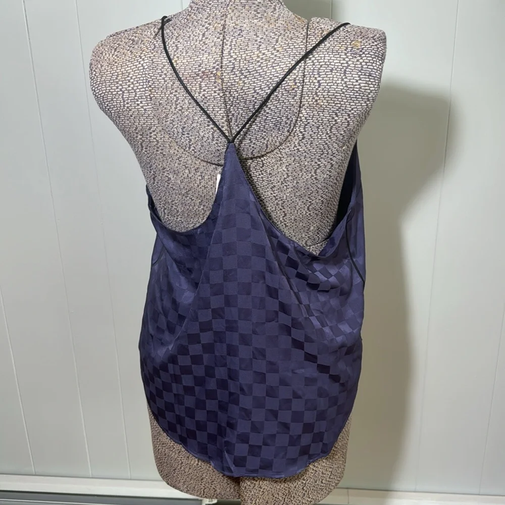 Victoria’s Secret NWT Women’s Large Purple Checkered Spaghetti Racerback